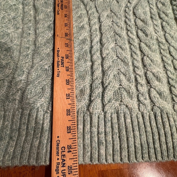 Style & Co Turtleneck Sweater Cable Knit Green with Metallic Thread Size S - Picture 7 of 9